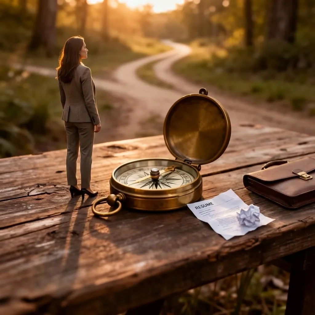 Компас на развилке дорог